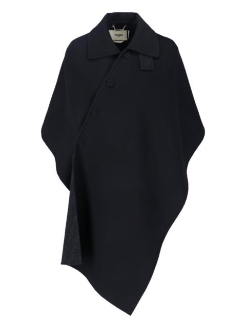 FENDI VIRGIN WOOL CAPE 'FF'