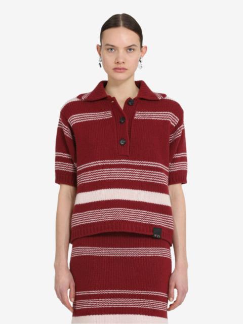 N°21 SHORT-SLEEVED STRIPED POLO SHIRT