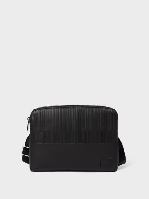 Paul Smith Dark Brown Leather 'Shadow Stripe' Cross-Body Bag
