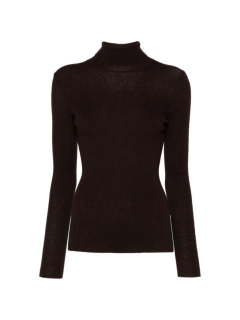 roll-neck ribbed-knit jumper