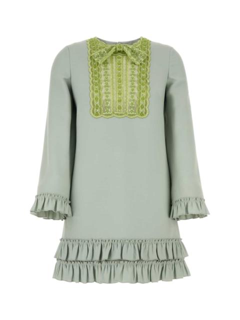 Valentino Mint Green Wool Blend Mini Dress