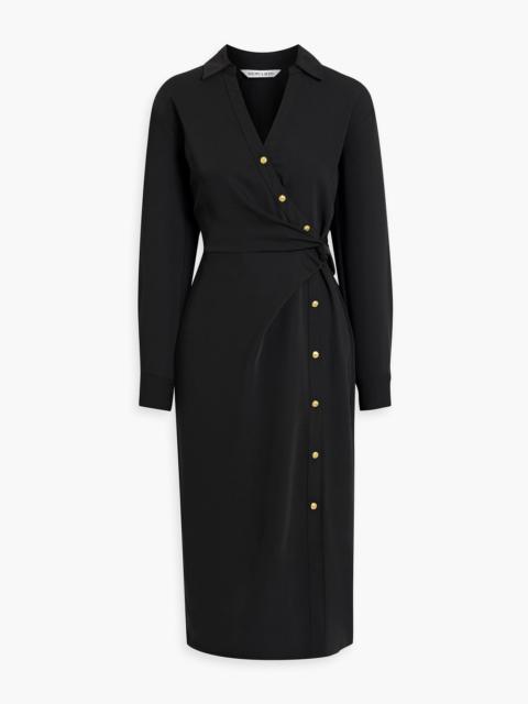 VERONICA BEARD Wright wrap-effect crepe midi shirt dress