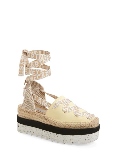 Stella McCartney Stella McCartney Gaia Logo Strap Espadrille in Banana at Nordstrom