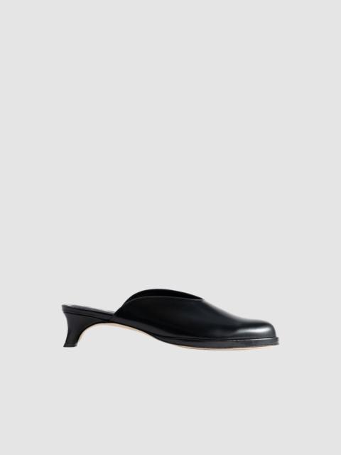 BY FAR Babylady Black Semi Patent Leather Slip-On Mule