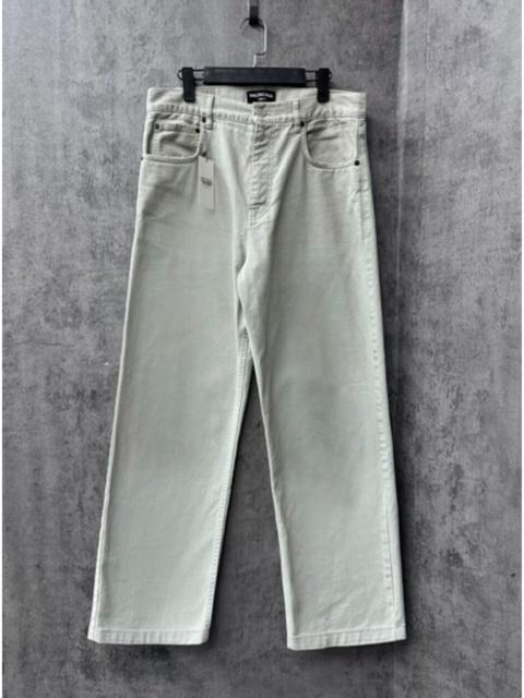 BALENCIAGA Balenciaga Washed, Distressed Grey-White Jeans