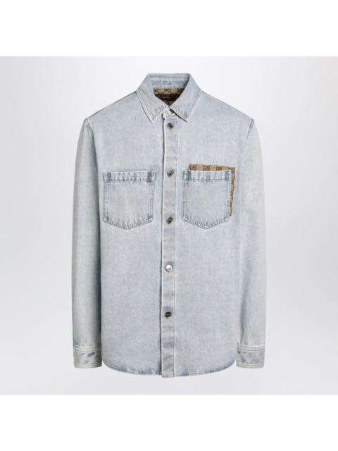GUCCI Gucci Faded Denim Shirt With Gg Insert Men
