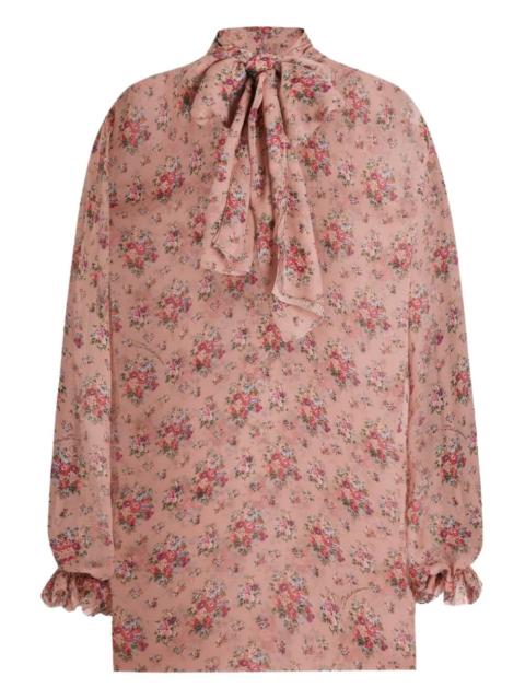Dolce & Gabbana Dolce & Gabbana Women Small Flower Bouquets-Print Chiffon Top