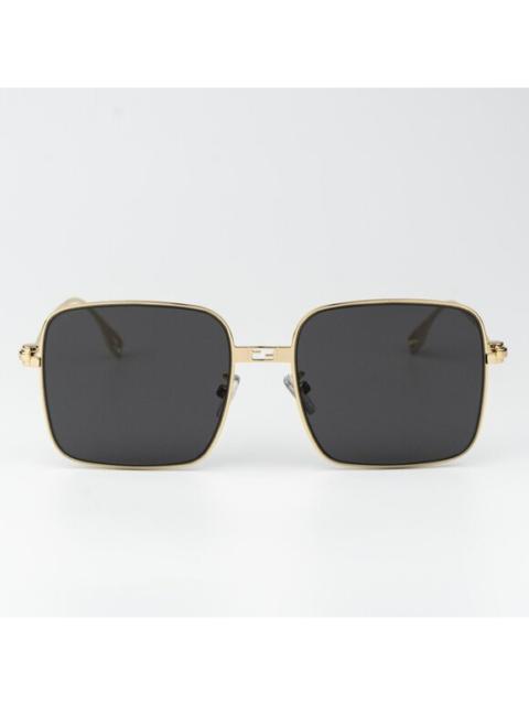 FENDI Fendi BAGUETTE Men Sunglasses Square Metal Endura Gold Smoke FE40123U 30A