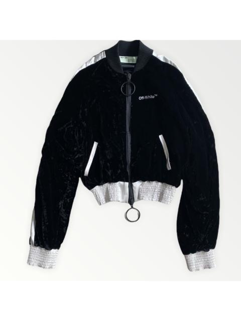Off-White Fall 2017 Velour Cropped Bomber Jacket