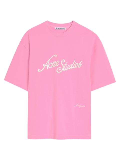 Acne Studios Acne Studios Logo-embroidered Piqué Cotton T-shirt