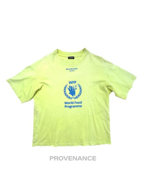 Balenciaga WFP Logo T-Shirt - Neon Yellow Blue XS