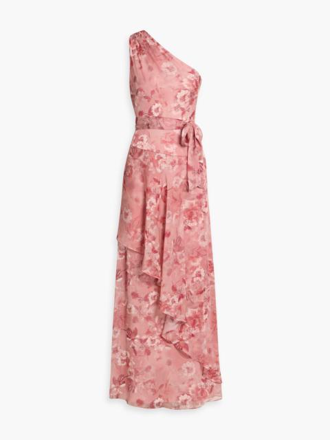 Other Designers One-shoulder floral-print georgette maxi dress