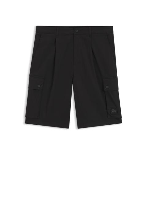 HUGO HUGO X RB STRETCH-COTTON SHORTS WITH BULL MOTIF