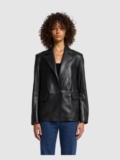 7 For All Mankind Italian Leather Blazer in Black