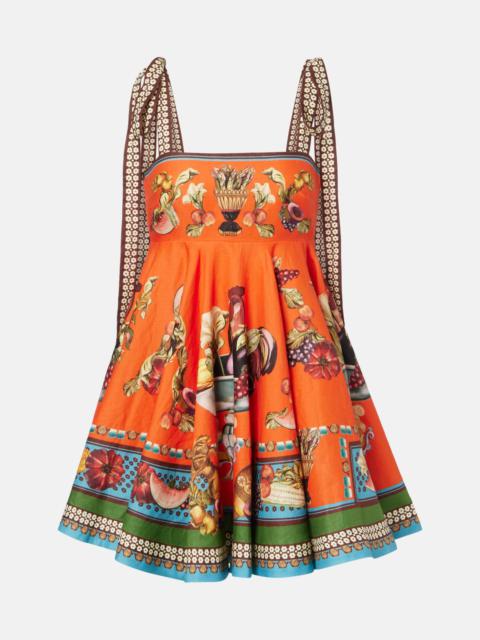 ALÉMAIS Rocco printed linen minidress