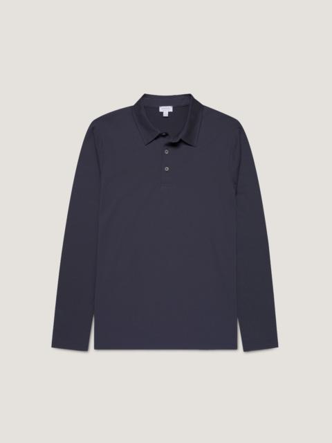 Sunspel Jersey Classic Long Sleeve Polo Shirt
