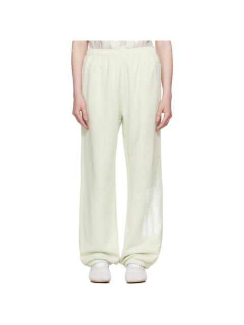 MM6 Maison Margiela Green Unbrushed Sweat Jersey Lounge Pants