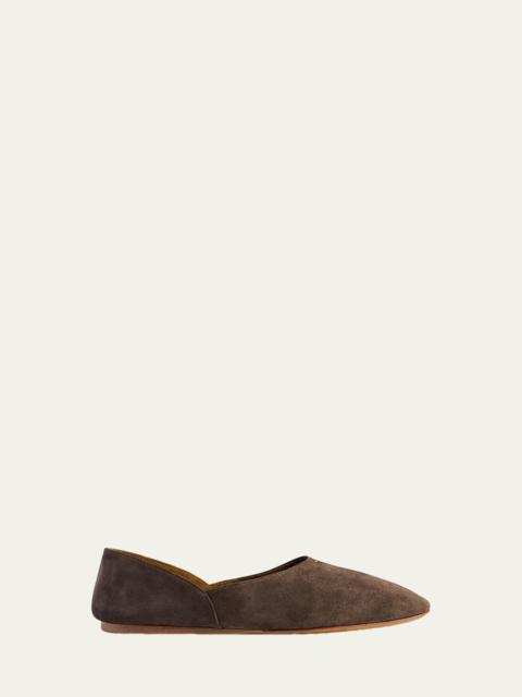 KHAITE Jane Suede Ballerina Flats