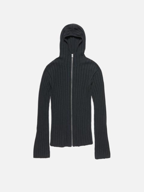 Acne Studios Zip-up hooded cardigan - Dark Grey Melange