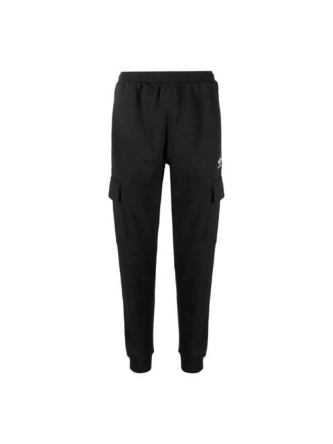 adidas Men's adidas originals Solid Color Logo Printing Cargo Bundle Feet Sports Pants/Trousers/Joggers Bla