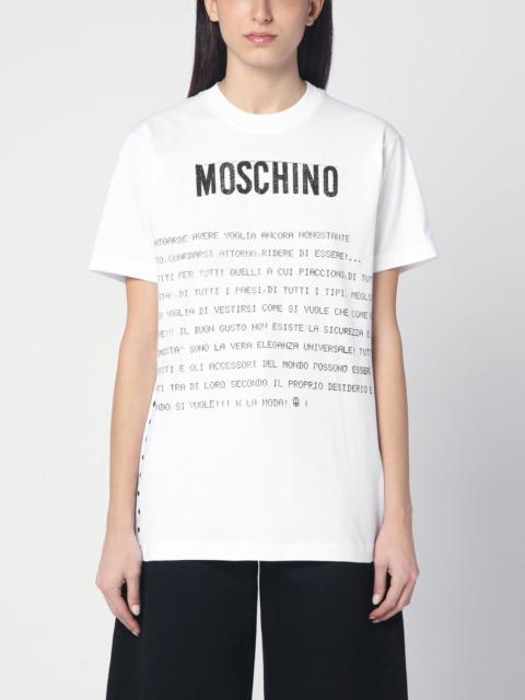 Moschino White cotton T-shirt with logo