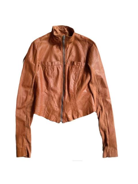 Rick Owens Rick Owens Orange Bozo Leather Jacket