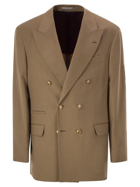 Brunello Cucinelli Brunello Cucinelli Men Double-Breasted Pure Camel Hair Blazer With Gold-Tone Buttons