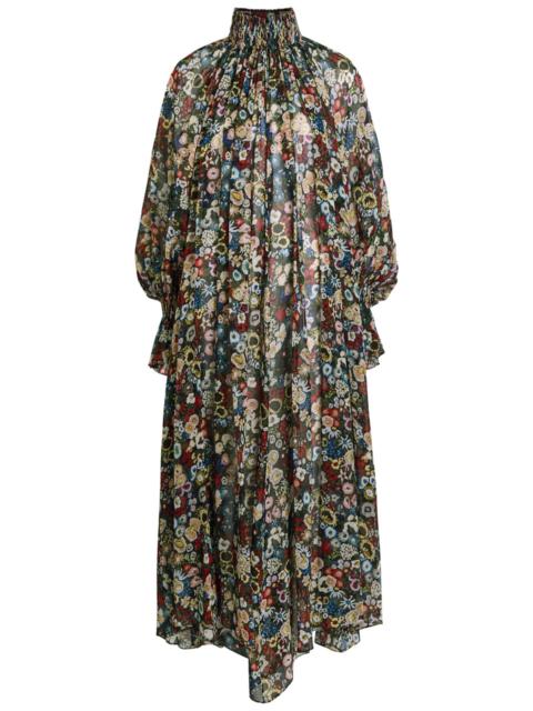 KHAITE Khaite Edgar Floral Semi-sheer Silk Maxi Dress