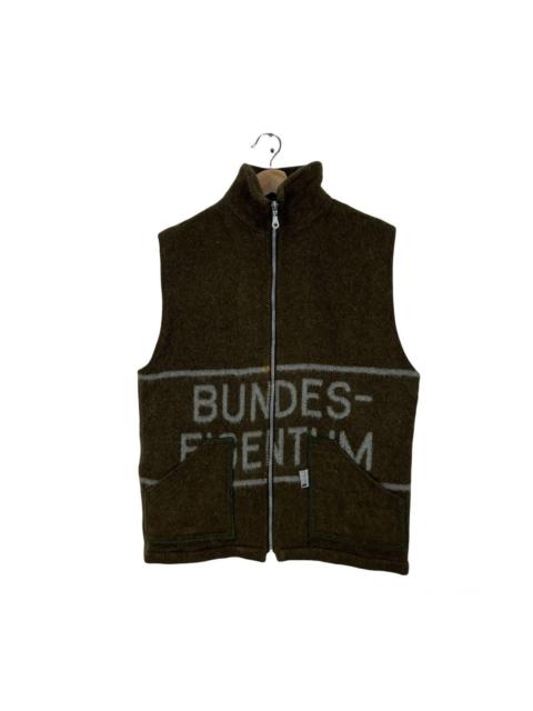 Other Designers Japanese Brand - VINTAGE BUNDES-EIGENTUM WOOL VEST TANKTOP BIG LOGO