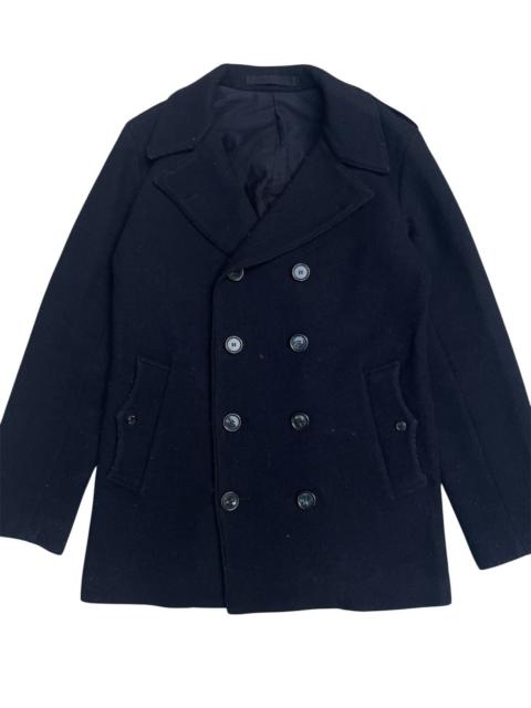 Other Designers Cabane de Zucca Double-Breasted Navy Wool Peacoat