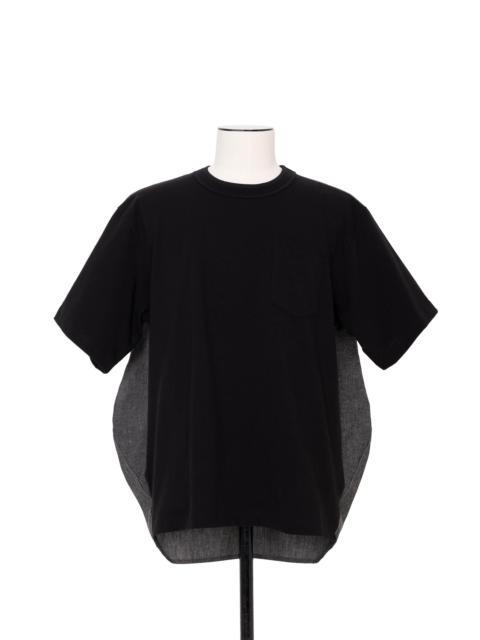 sacai Light Weight Denim x Cotton Jersey T-Shirt