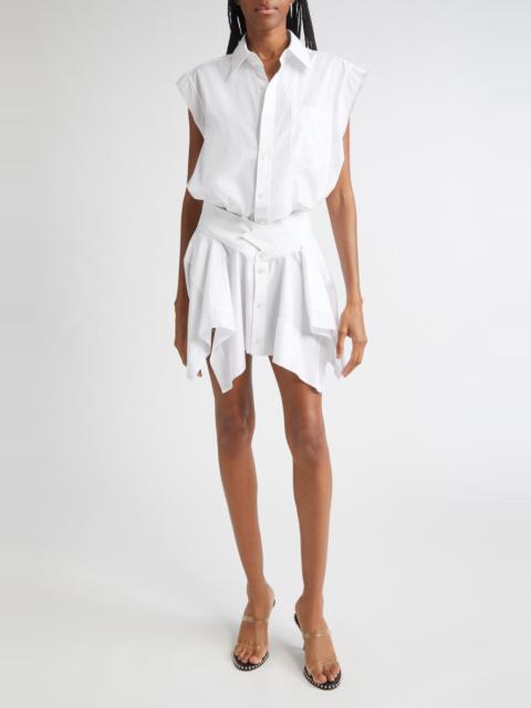 Alexander Wang Cutoff Double Cotton Poplin Shirtdress in White at Nordstrom