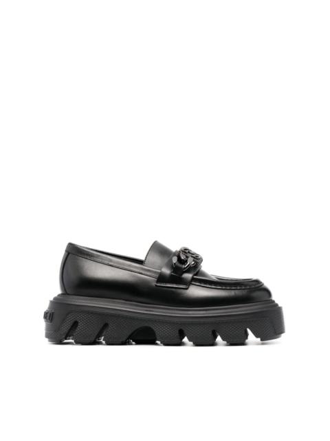 CASADEI logo-plaque leather loafers farfetch REVERSIBLE