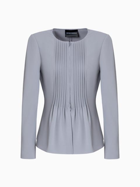 EMPORIO ARMANI JACKET IN PLEATED FLUID ARMURE FABRIC