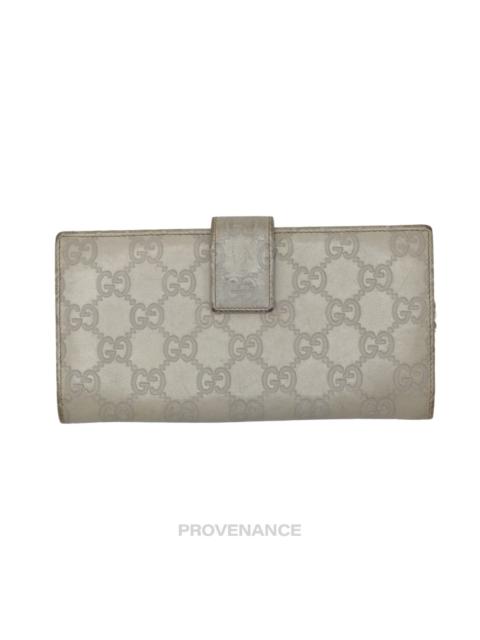 GUCCI Gucci Long Wallet - GG Guccisima Chalk Leather