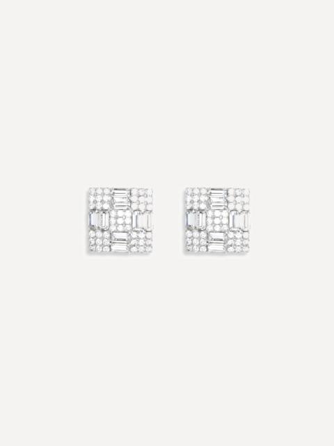 MAGDA BUTRYM Crystal Checkerboard lobe Earrings