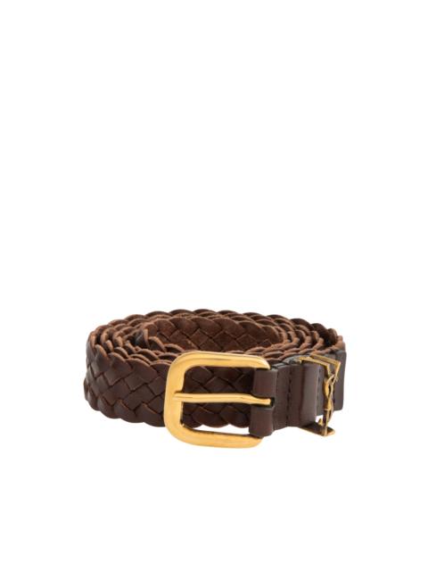SAINT LAURENT WOVEN LEATHER BELT