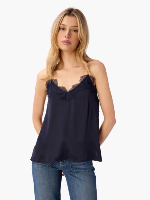 CAMI NYC RACER CHARMEUSE CAMISOLE NAVY