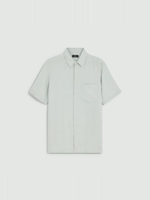 Theory Irving Short-Sleeve Shirt in Relaxed Linen