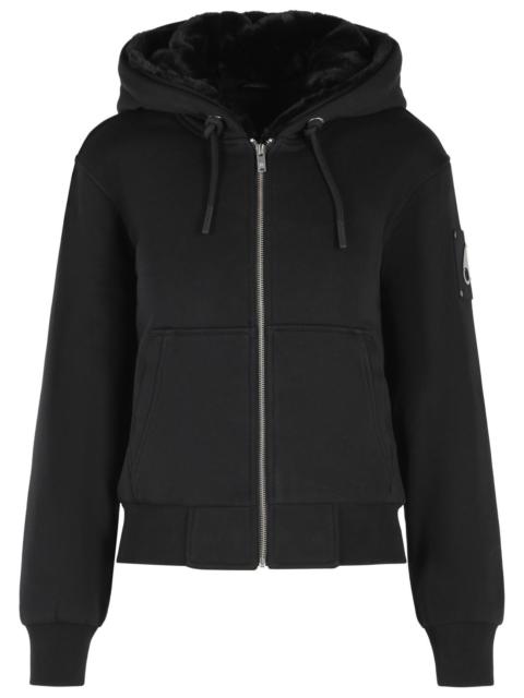 MOOSE KNUCKLES Moose Knuckles 'BUNNY' Black Cotton Blend Sweatshirt