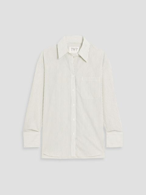 TWP Big Joe striped cotton-blend poplin shirt