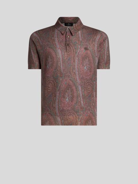 Etro KNIT POLO-SHIRT WITH PAISLEY PRINT