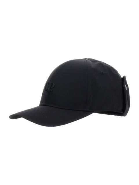 C.P. Company C.P. Company Men Black Baseball Cap With Logo Embroidery On The Front And Google Detail On The Rear 