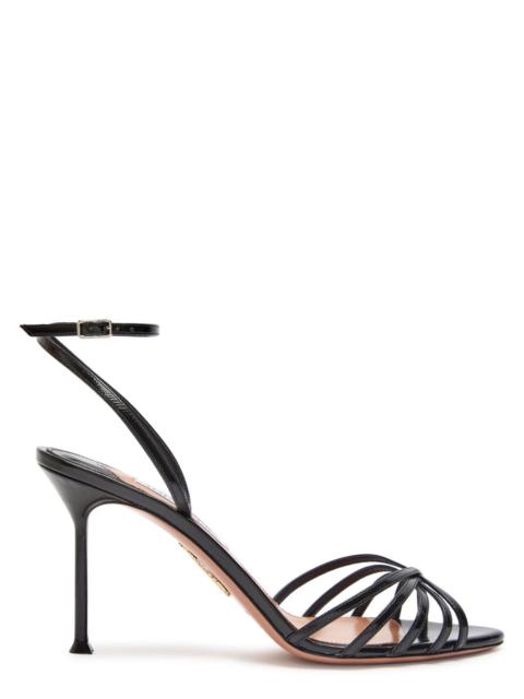 AQUAZZURA Aquazzura Tell Me 85 Glossed Leather Sandals