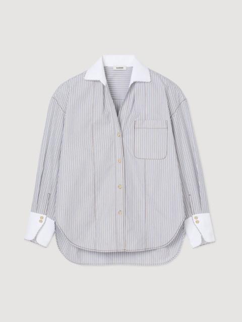 Sandro OVERSIZED STRIPED SHIRT