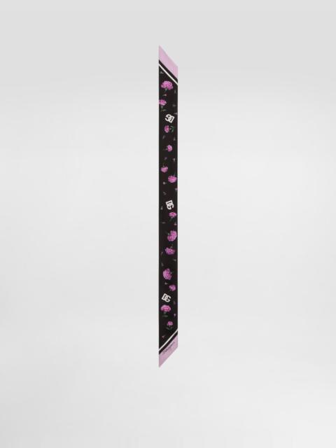 Dolce & Gabbana Carnations-print silk twill bandeau 6x100