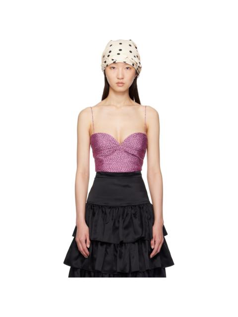 Valentino Purple Chiffon Plusdepois Print Top