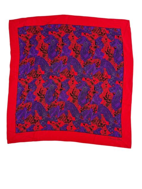 Other Designers Celine × Vintage - Vintage Dior Silk Scarf Paisley Red Purple Designer