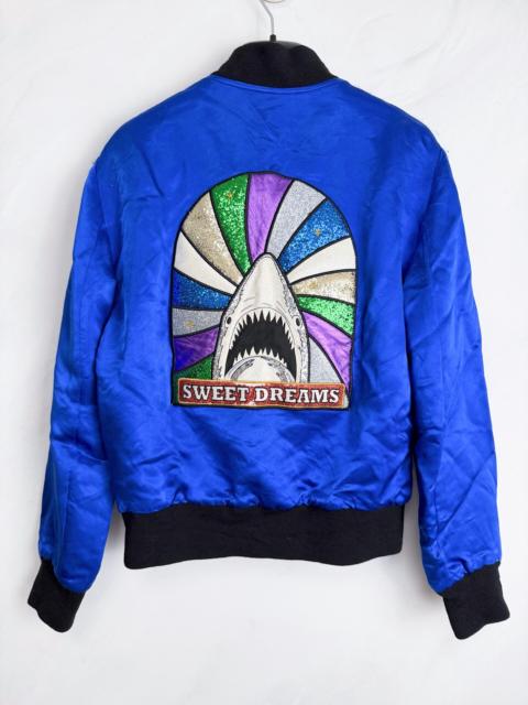 SAINT LAURENT Saint Laurent FW16 Blue Silk Shark Jacket