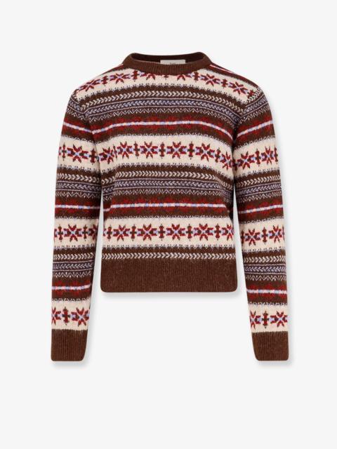 Dunst Dunst Fairisle Wool Blend Sweater Brown